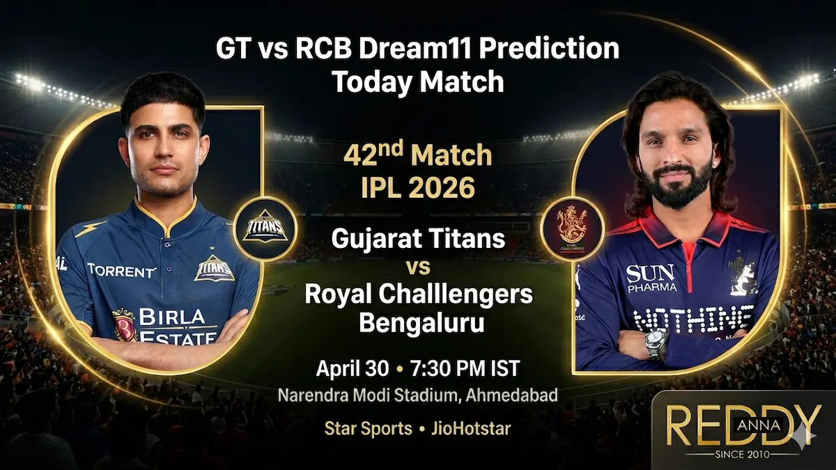 GT vs RCB Dream11 Prediction Today Match 42nd IPL 2026