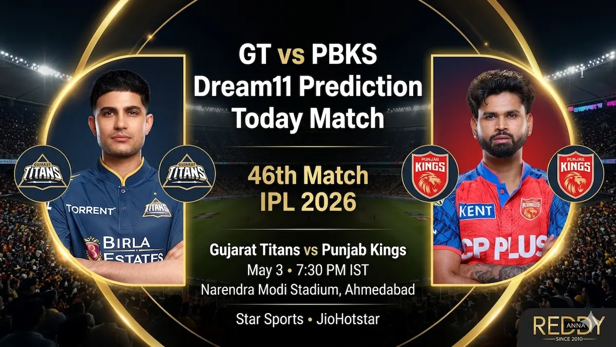 GT vs PBKS Dream11 Prediction Today Match 46th IPL 2026