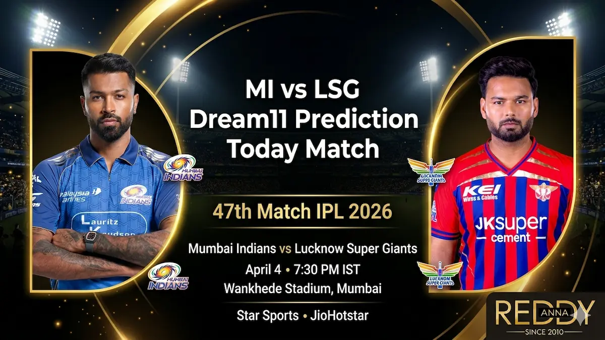 MI vs LSG Dream11 Prediction Today Match 47th IPL 2026