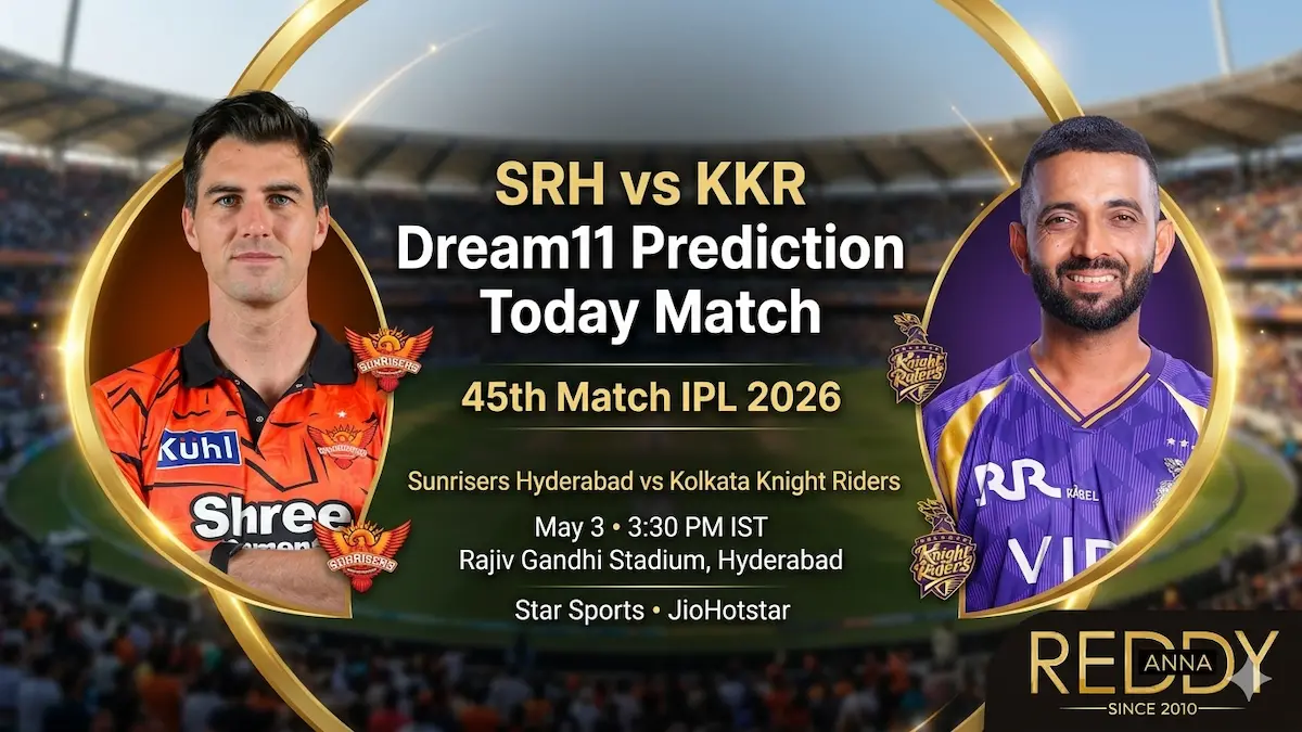 SRH vs KKR Dream11 Prediction Today Match 45th IPL 2026